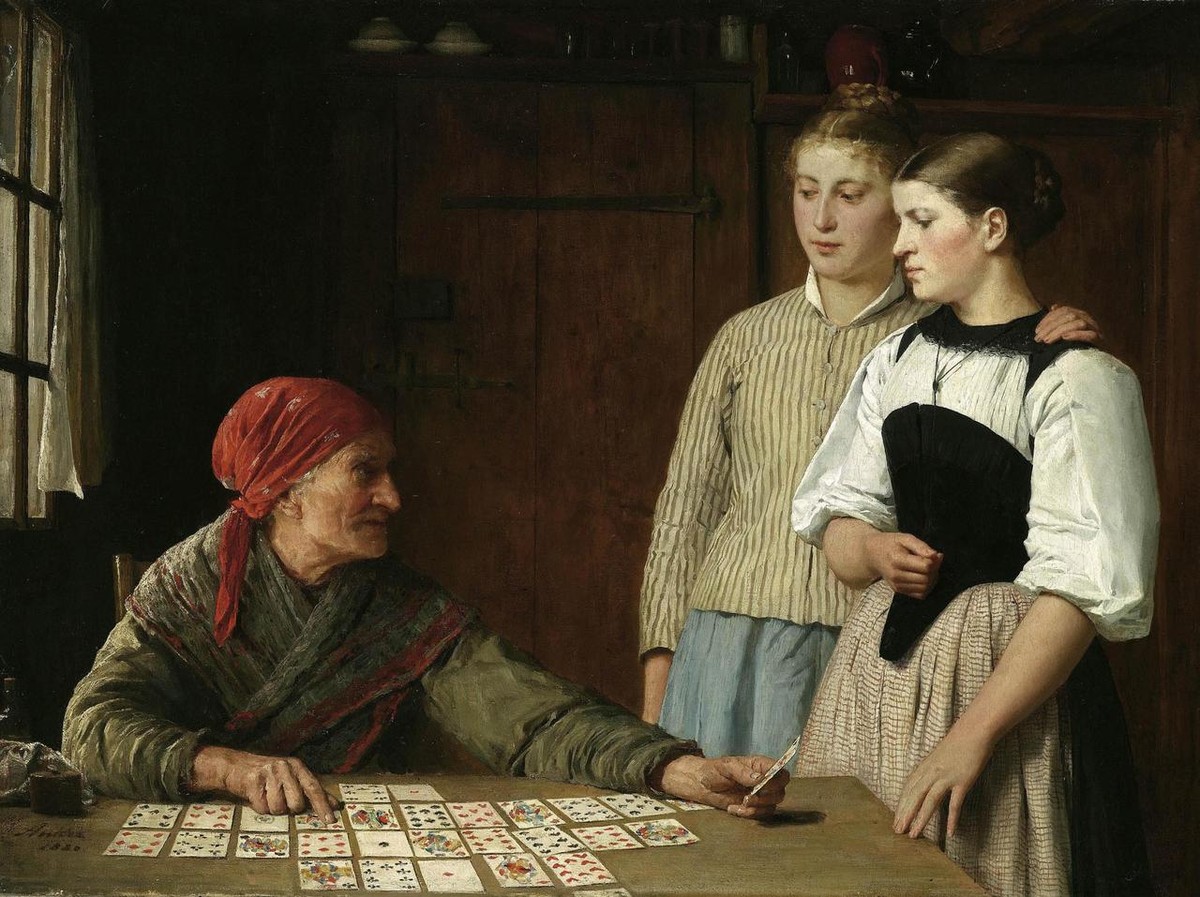 The card reader by Albrecht Anker