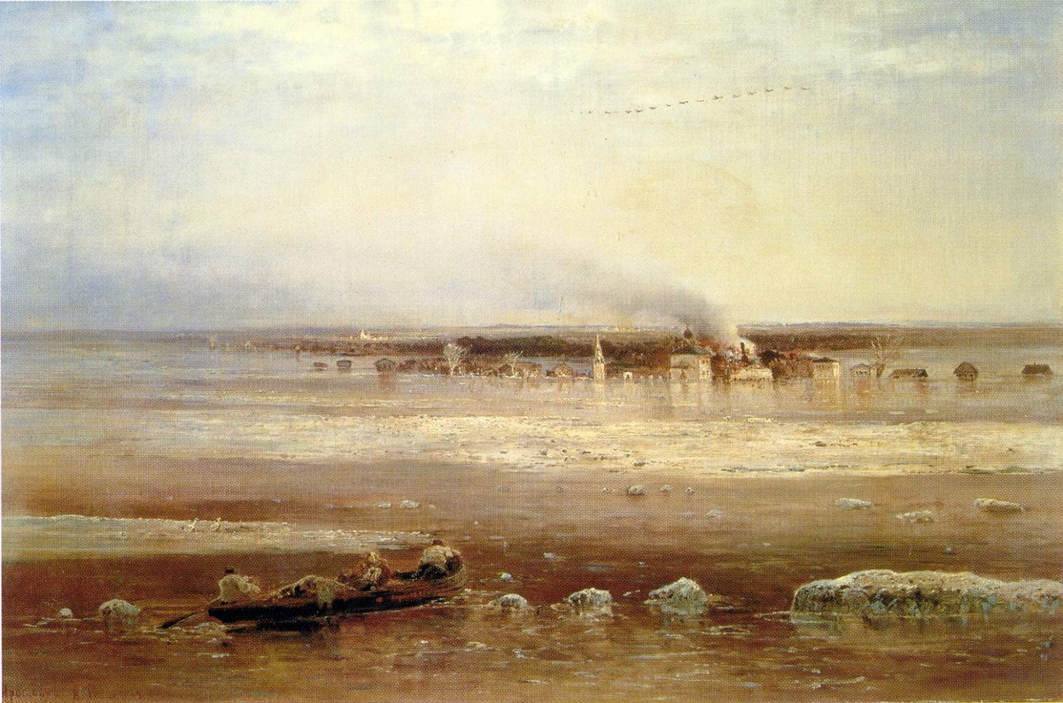 Flooding of the Volga river near Yaroslavl by Aleksey Savrasov