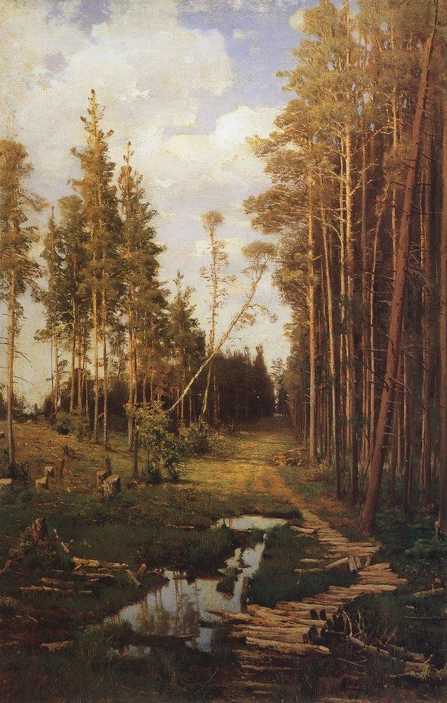 Glade in a pine forest by Aleksey Savrasov