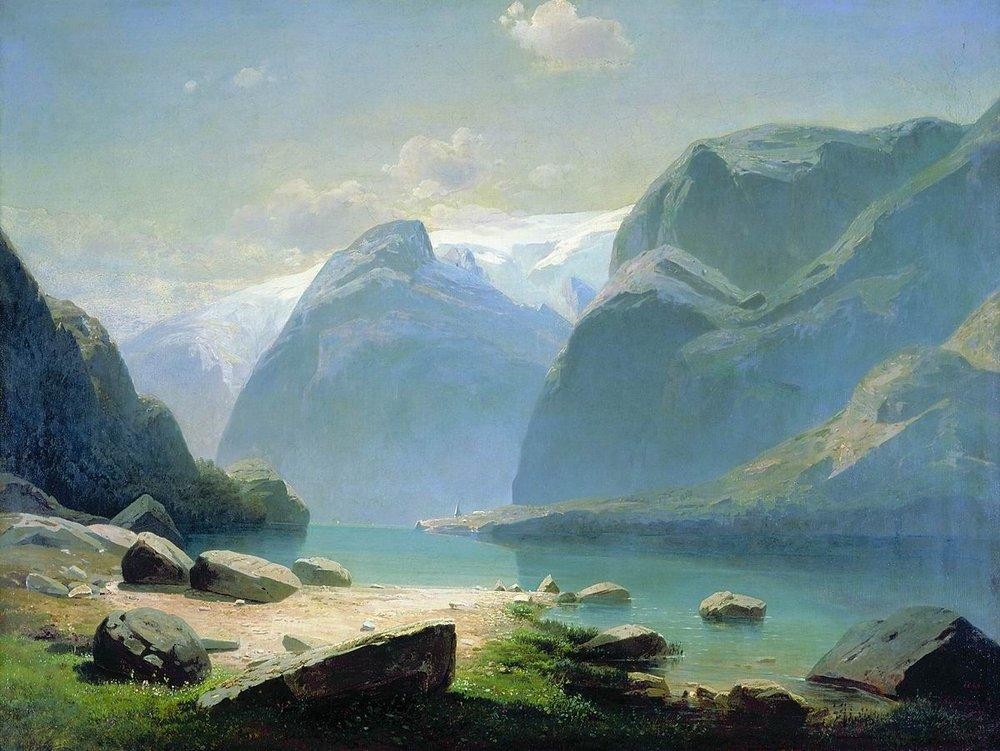 Lake in the Swiss mountains by Aleksey Savrasov
