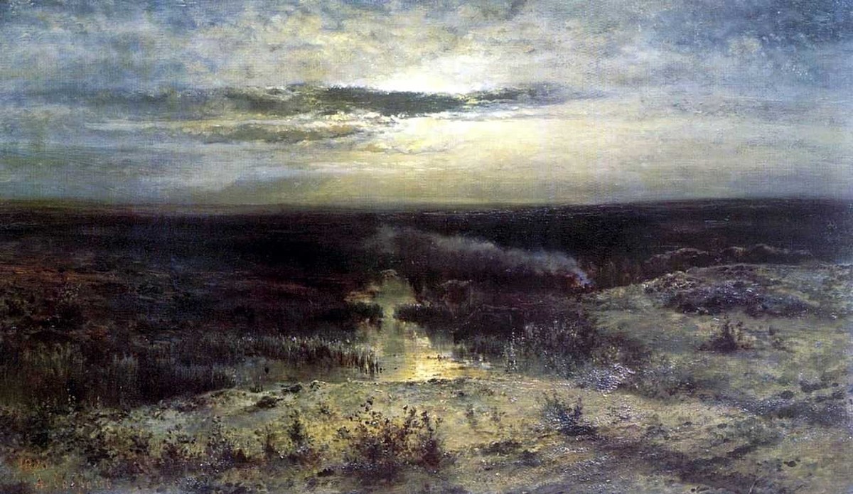 Moonlit night. Marsh by Aleksey Savrasov