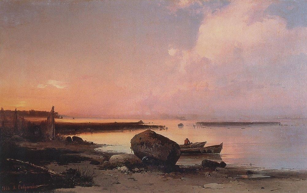 Sea shore in the vicinity Oranienbaum by Aleksey Savrasov