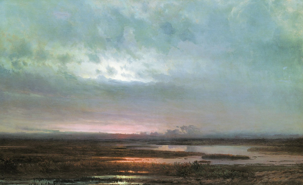 Sundown over a marsh by Aleksey Savrasov
