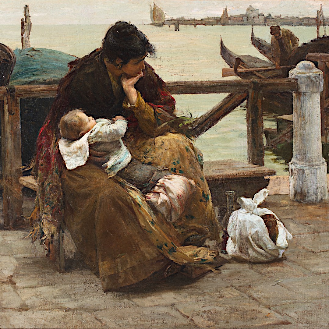 The boatman's wife by Alessandro Milesi