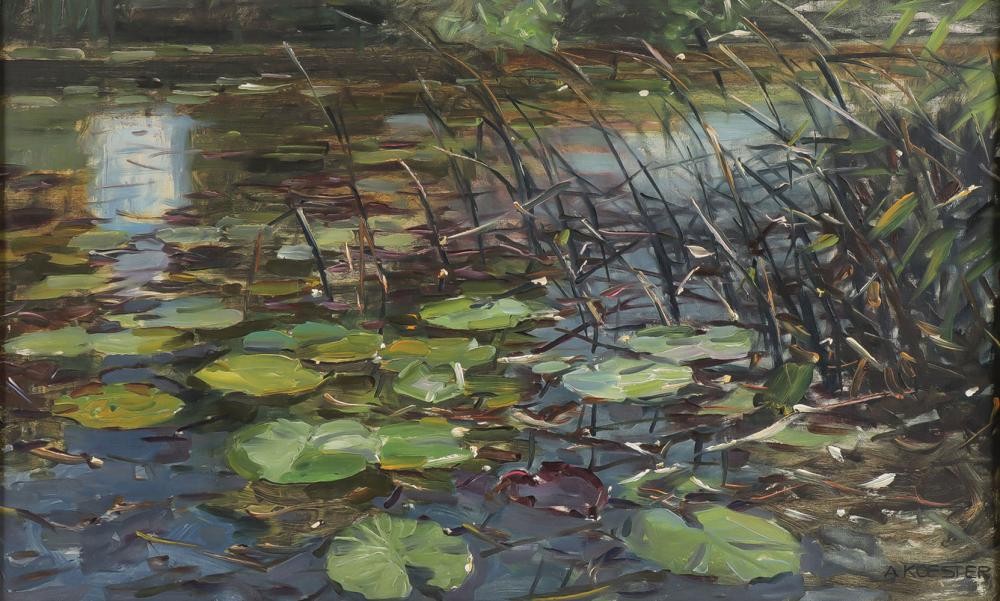 Lily Pads and Reeds by Alexander Koester