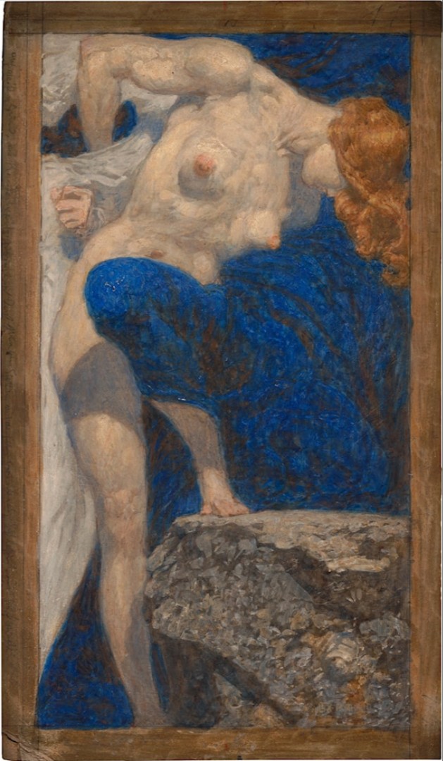 Female Nude on the Rock (Andromeda?)/The Blind Monk by Alexander Rothaug