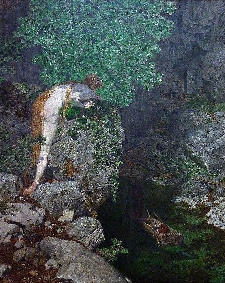 Forest nymph eavesdrops on the hermit by Alexander Rothaug
