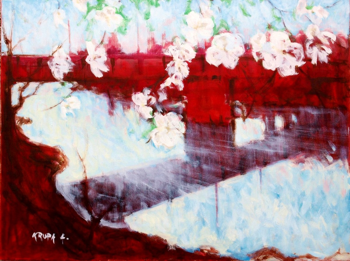 The red bridge by Alfred Freddy Krupa