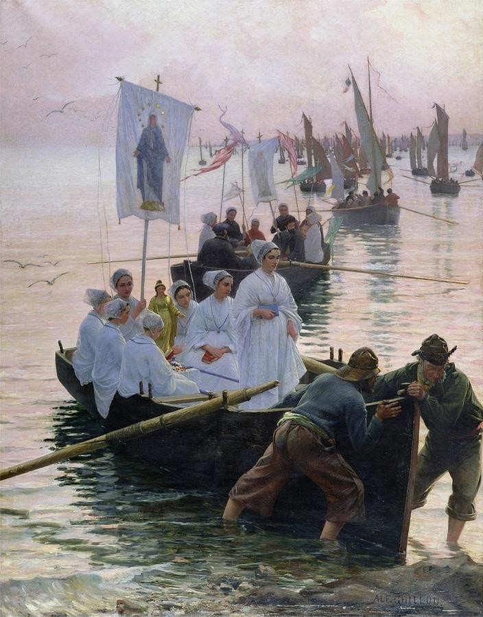 Arrivee Du Pardon De Sainte Anne De Fouesnant a Concarneau by Alfred Guillou