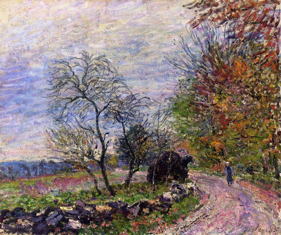 Along the woods in Autumn by Alfred Sisley