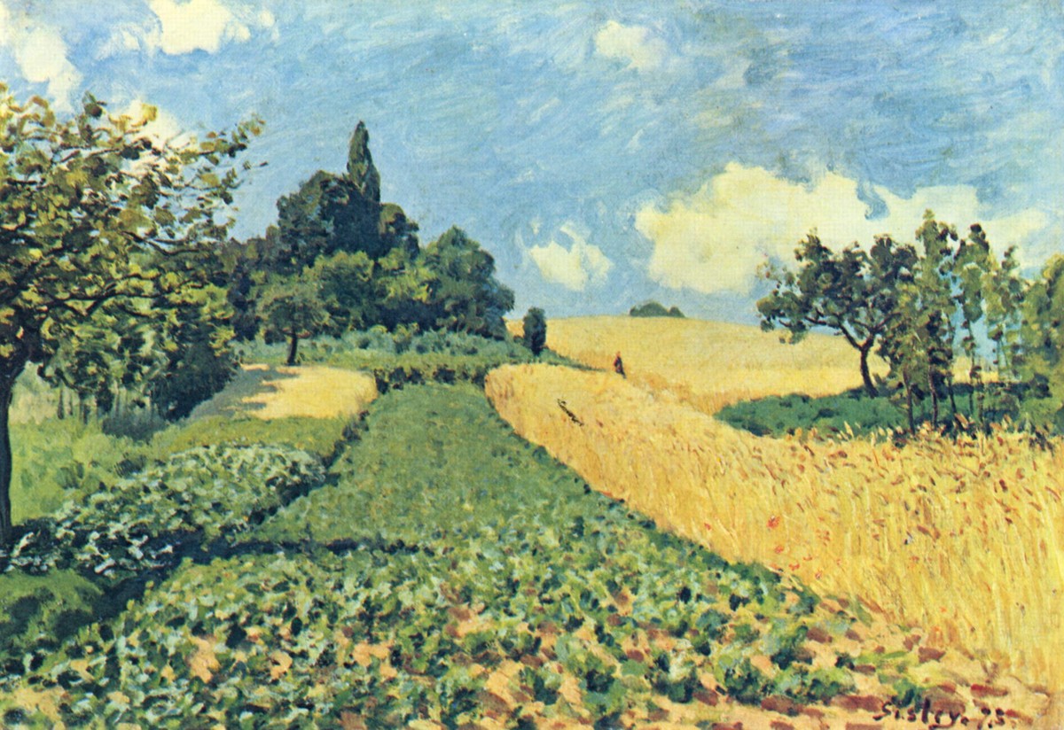 Grain fields on the hills of Argenteuil by Alfred Sisley