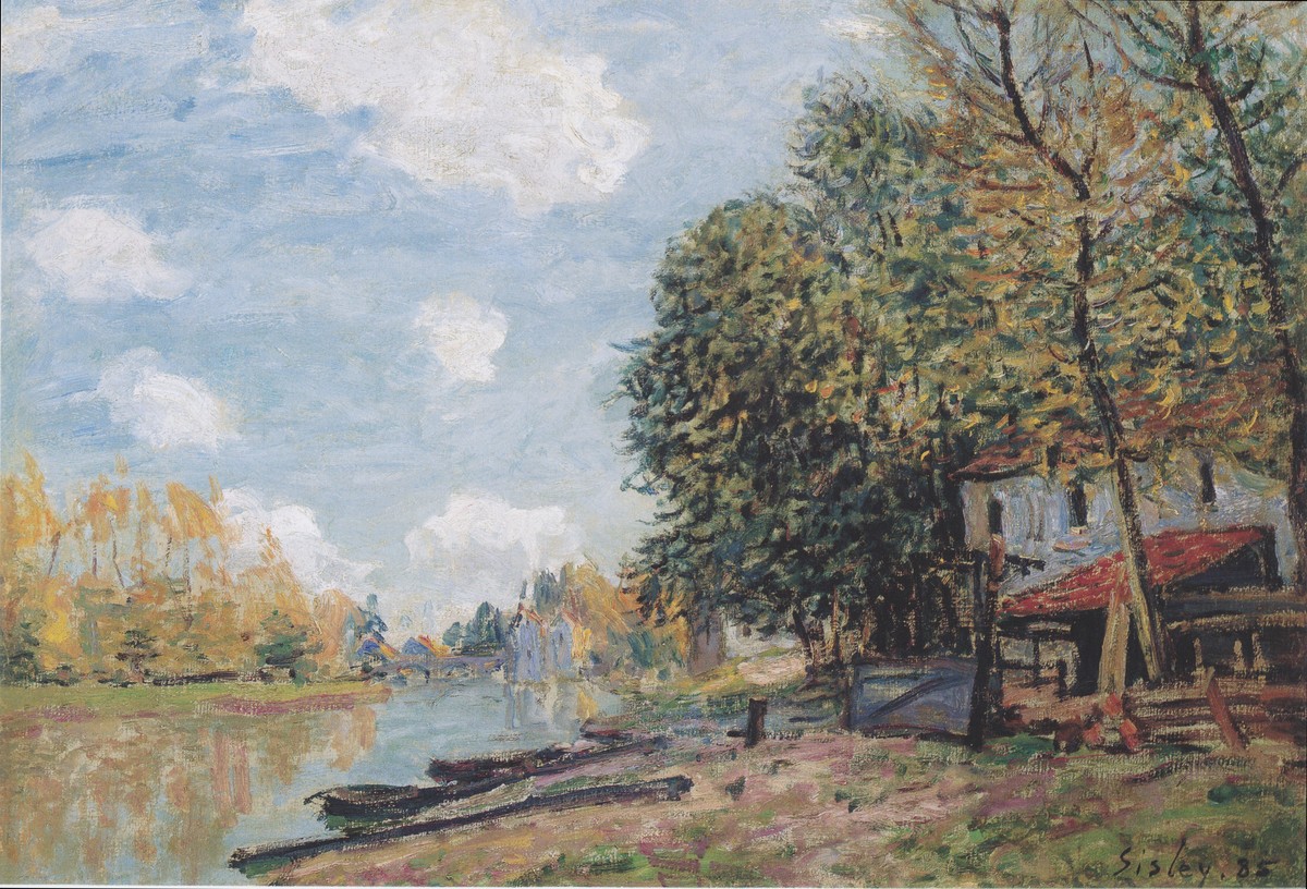 The banks of the Loing Moret by Alfred Sisley
