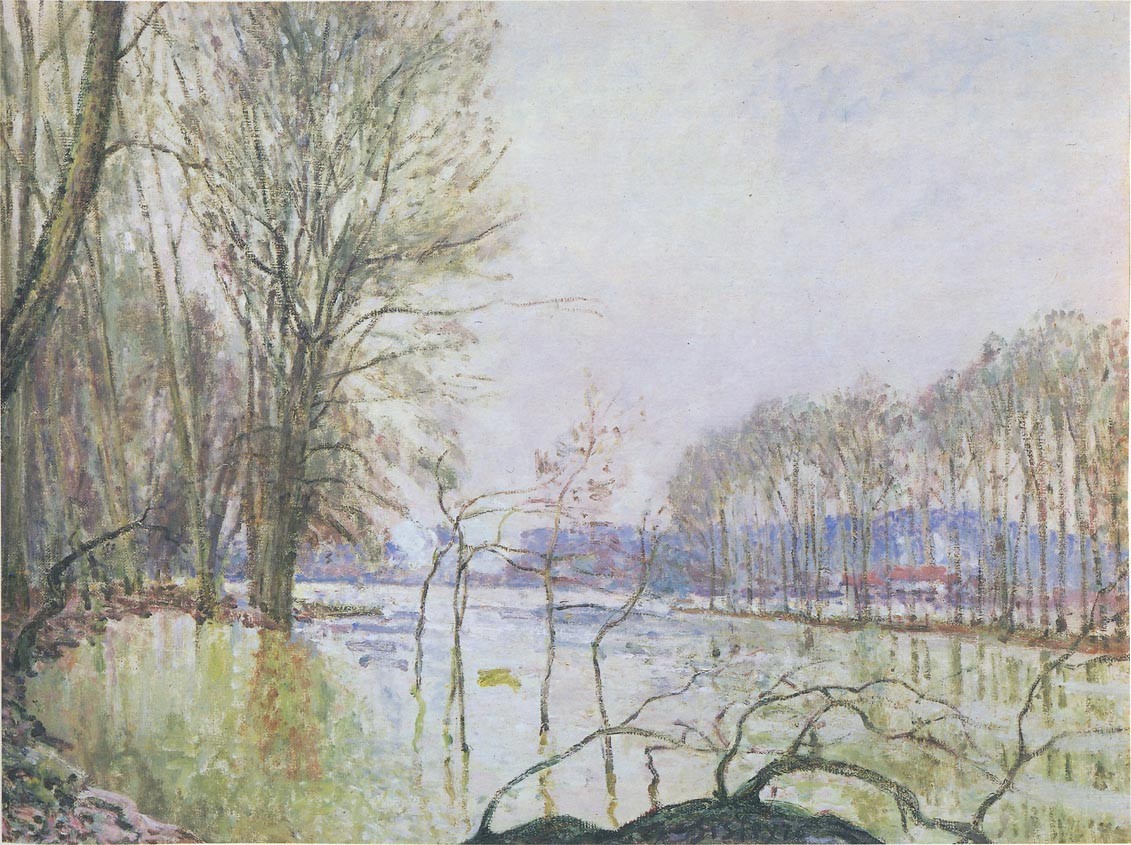 The Banks of the Seine in Autumn flood by Alfred Sisley