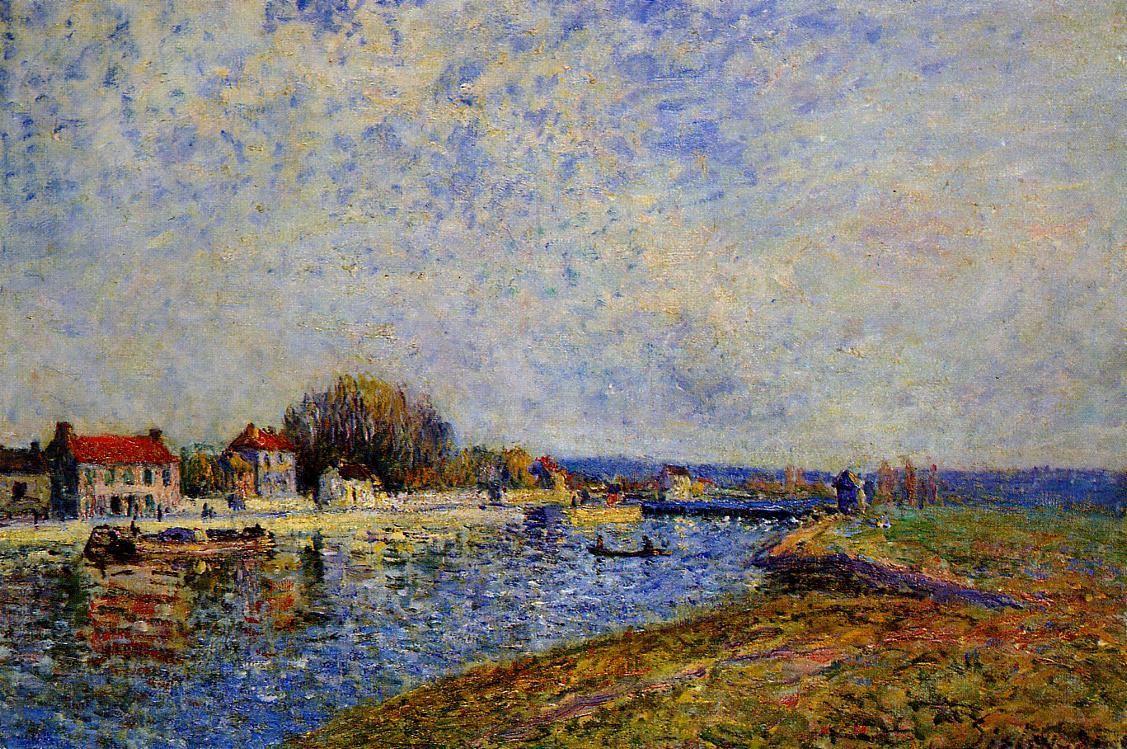 The Dam, Loing Canal at Saint Mammes by Alfred Sisley