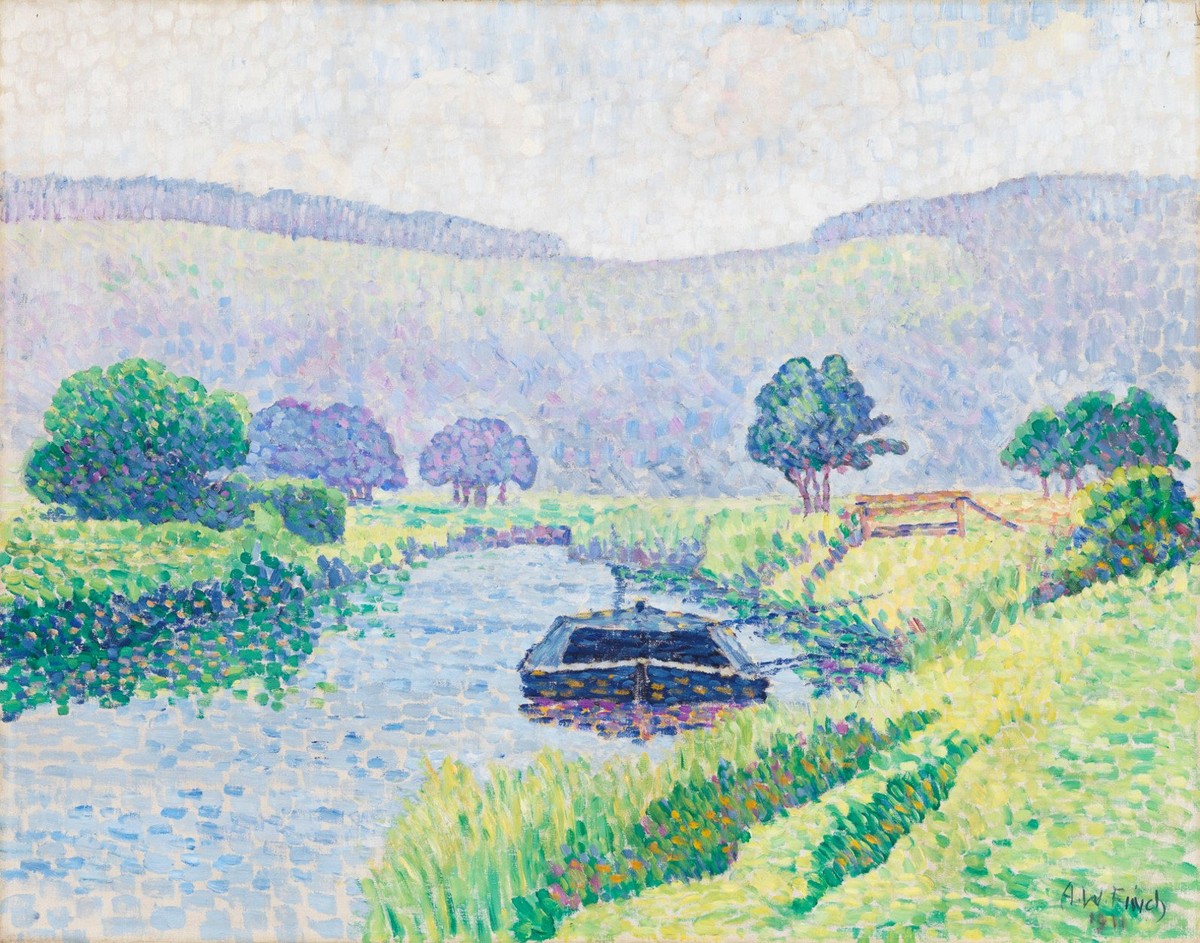 Arunån; Amberley, ådal by Alfred William Finch
