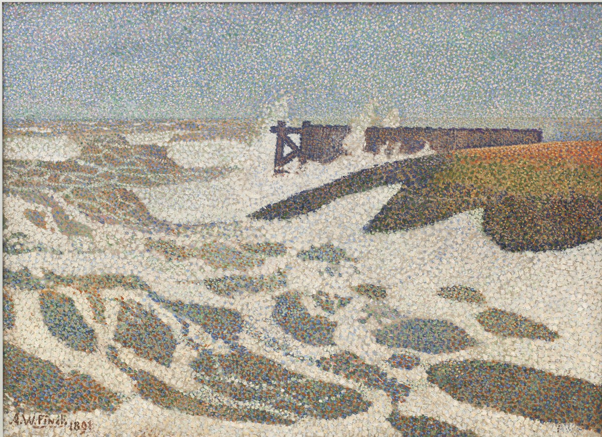 Breaking Waves at Heyst by Alfred William Finch