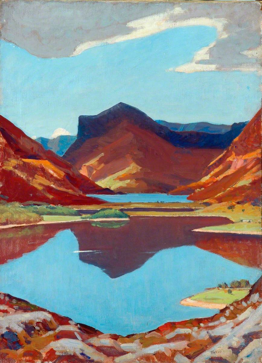 The Lake District for Holidays. Honister Crag (London, Midland and Scottish Railway Poster Artwork) by Algernon Talmage
