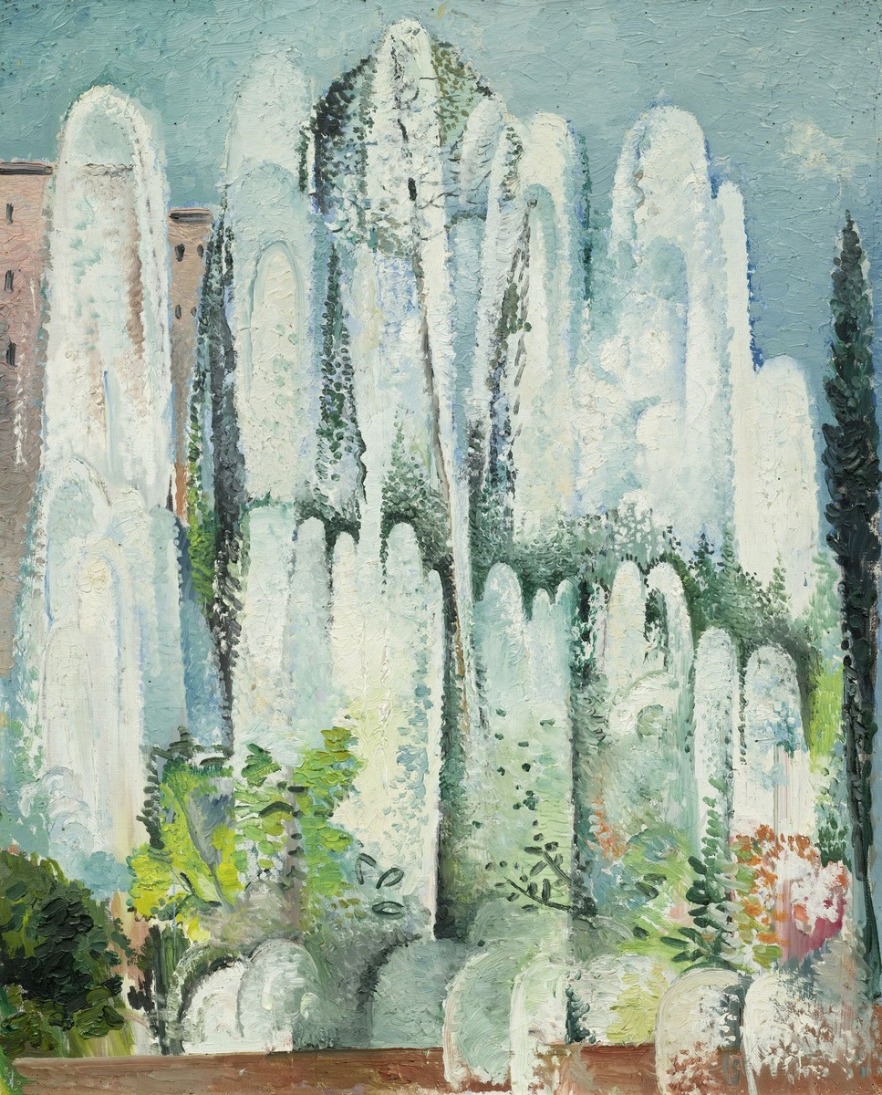 Fontaine Dans Un Jardin De Rome by Alice Bailly