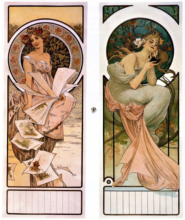 Calendar Champagne by Alphonse Mucha