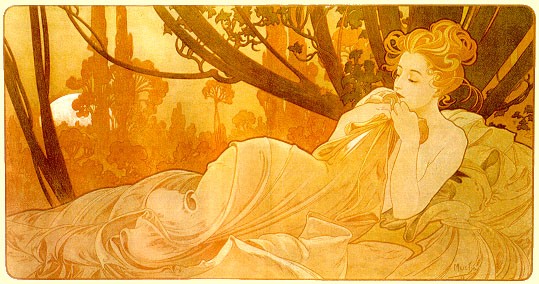 Dusk by Alphonse Mucha