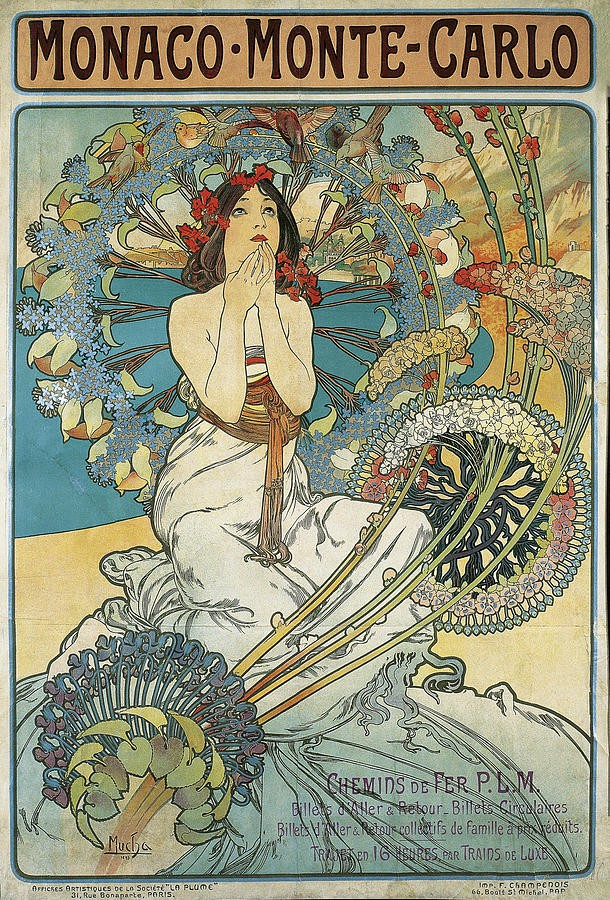 Monaco Monte Carlo by Alphonse Mucha