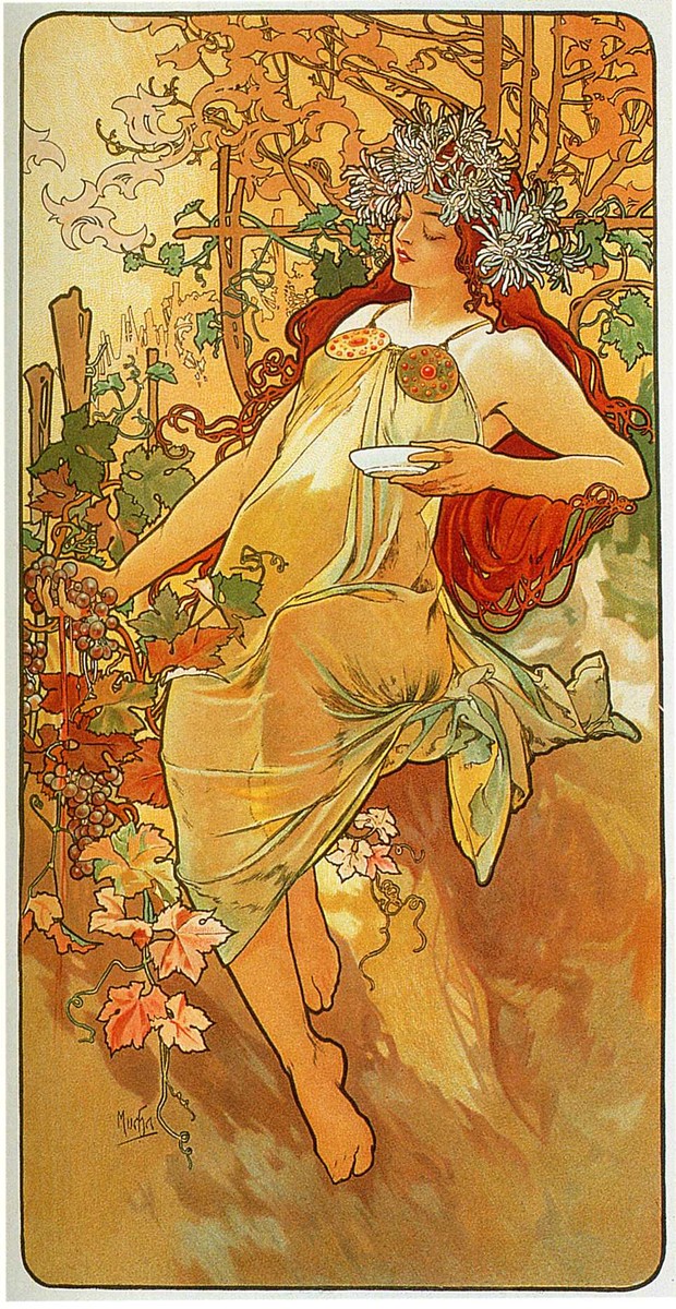 The Autumn by Alphonse Mucha