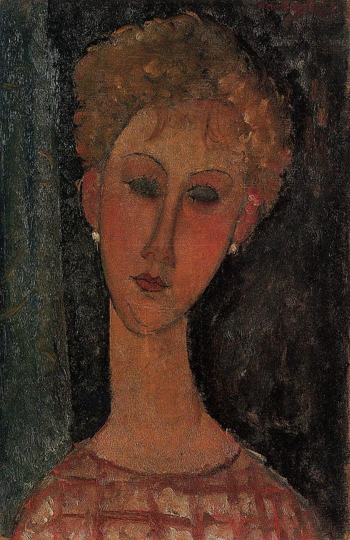 A Blond Wearing Earrings by Amedeo Modigliani