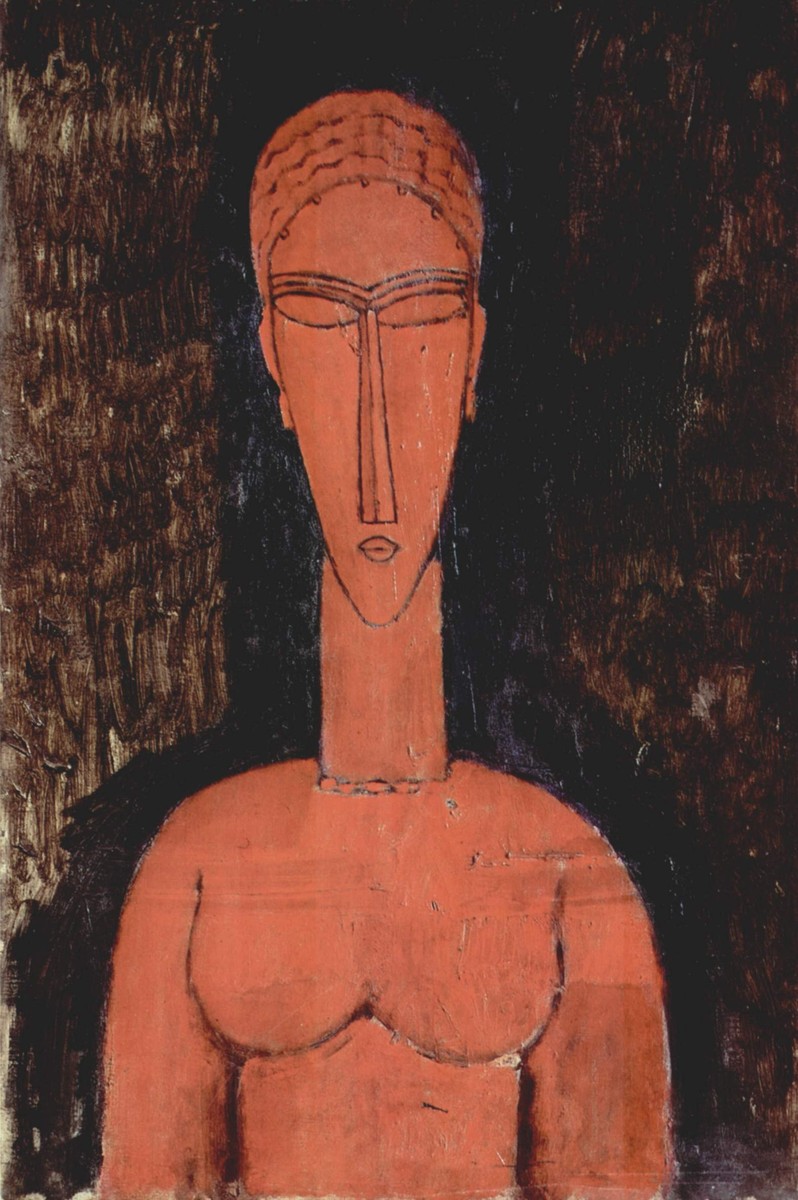 A red bust by Amedeo Modigliani