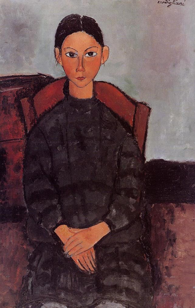 A Young Girl with a Black Overall by Amedeo Modigliani