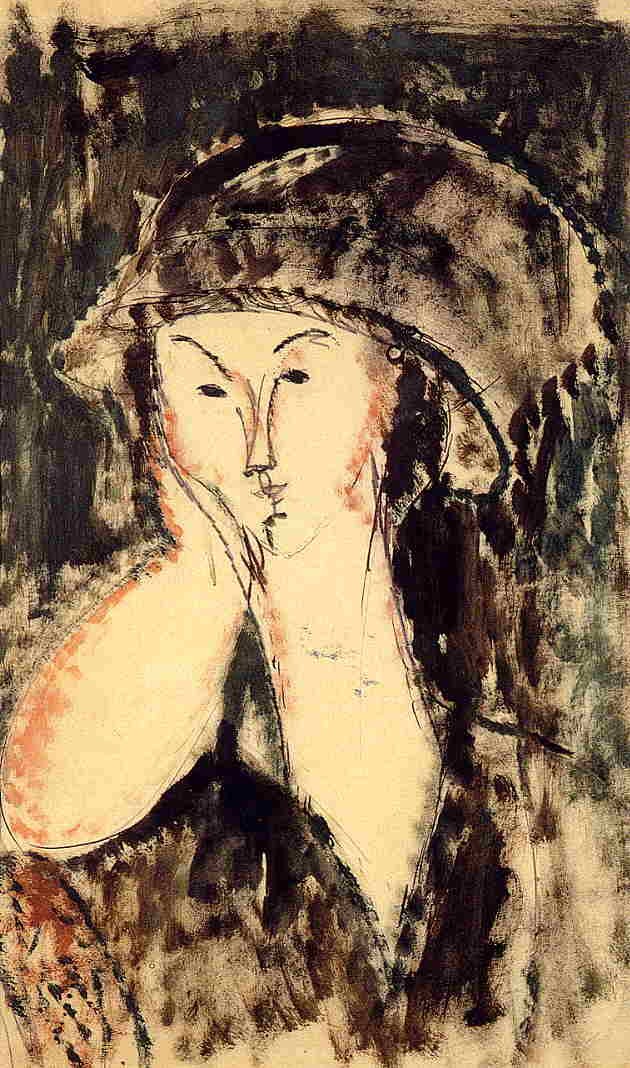 Beatrice Hastings Leaning on Her Elbow by Amedeo Modigliani