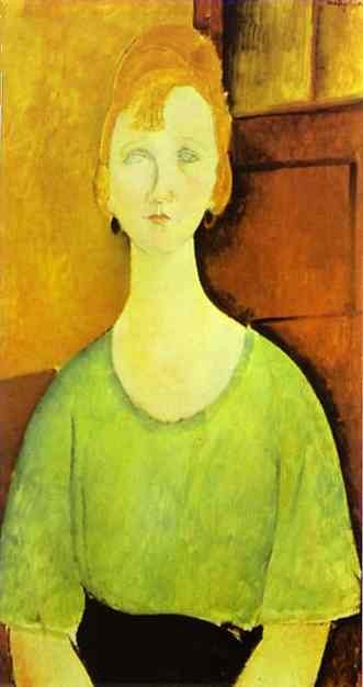 Girl in a Green Blouse by Amedeo Modigliani