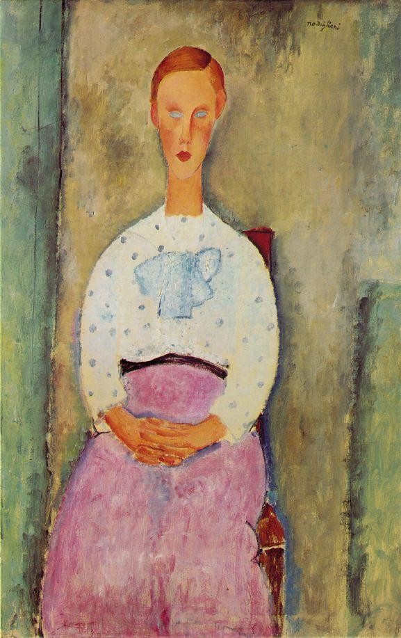 Girl with a polka-dot blouse by Amedeo Modigliani