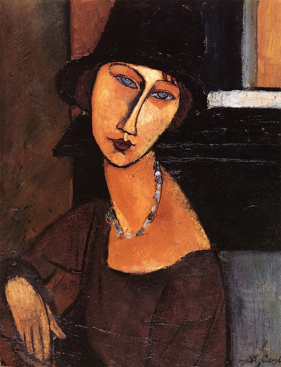 Jeanne Hebuterne with Hat and Necklace by Amedeo Modigliani
