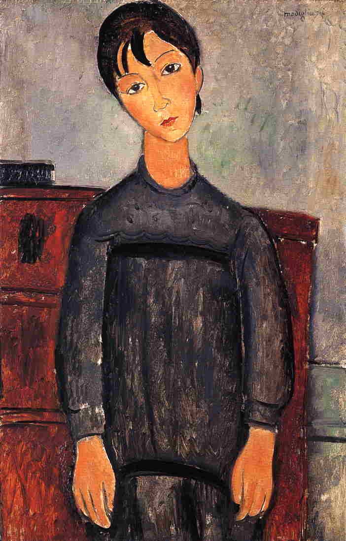 Little Girl in Black Apron by Amedeo Modigliani