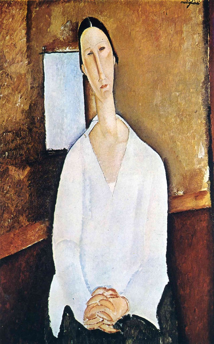 Madame Zborowska with clasped hands by Amedeo Modigliani