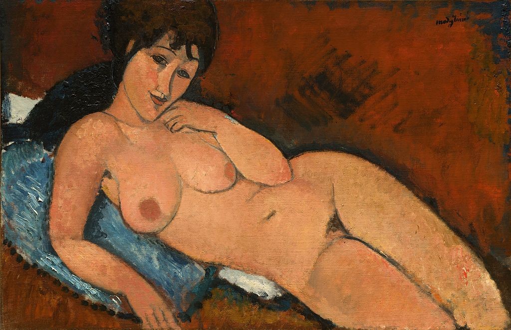Nude on a Blue Cushion by Amedeo Modigliani