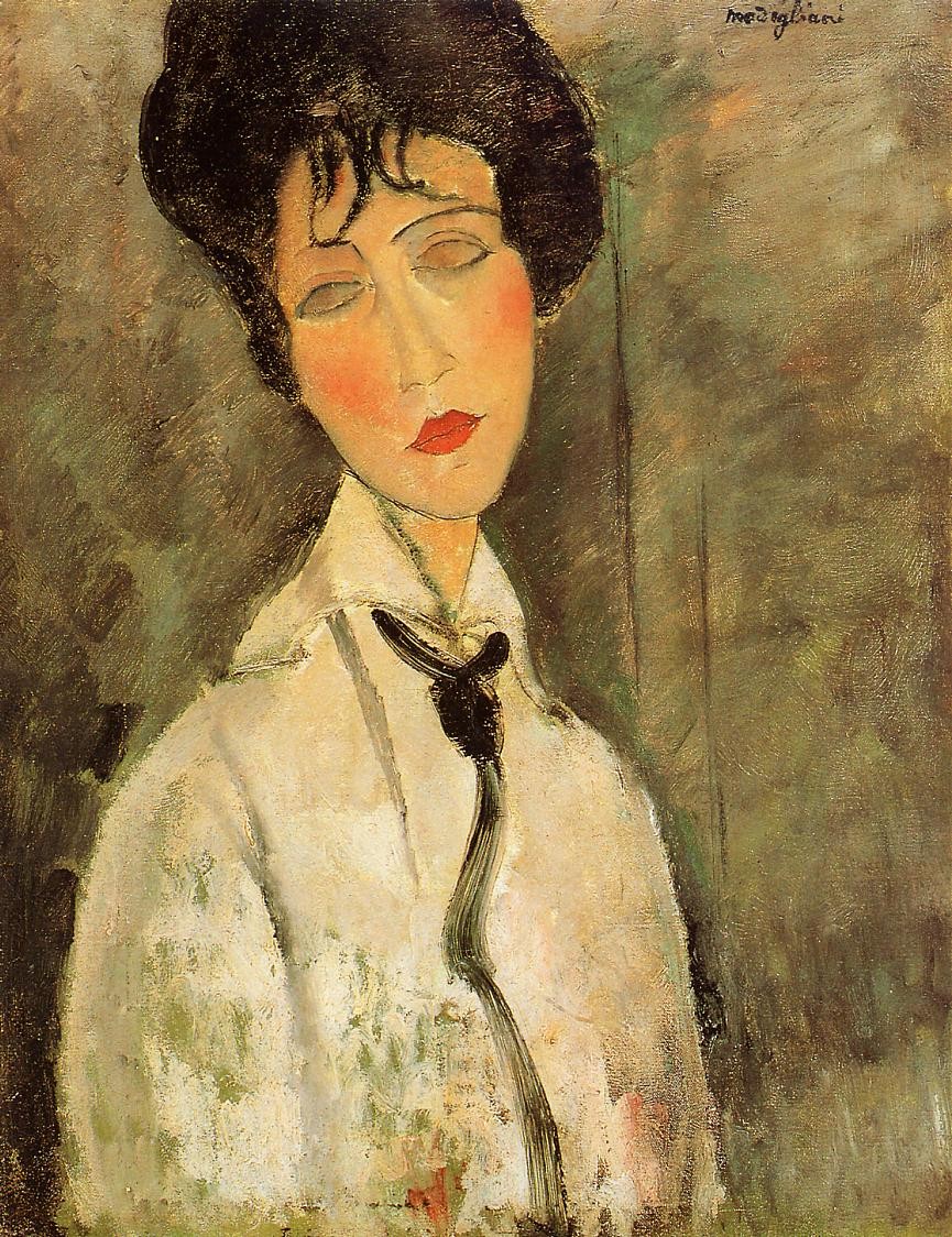Portrait of a Woman in a Black Tie by Amedeo Modigliani