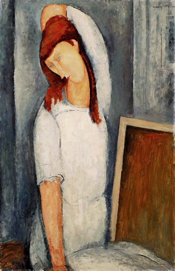 Portrait of Jeanne Hebuterne with her Left Arm Behind her Head by Amedeo Modigliani