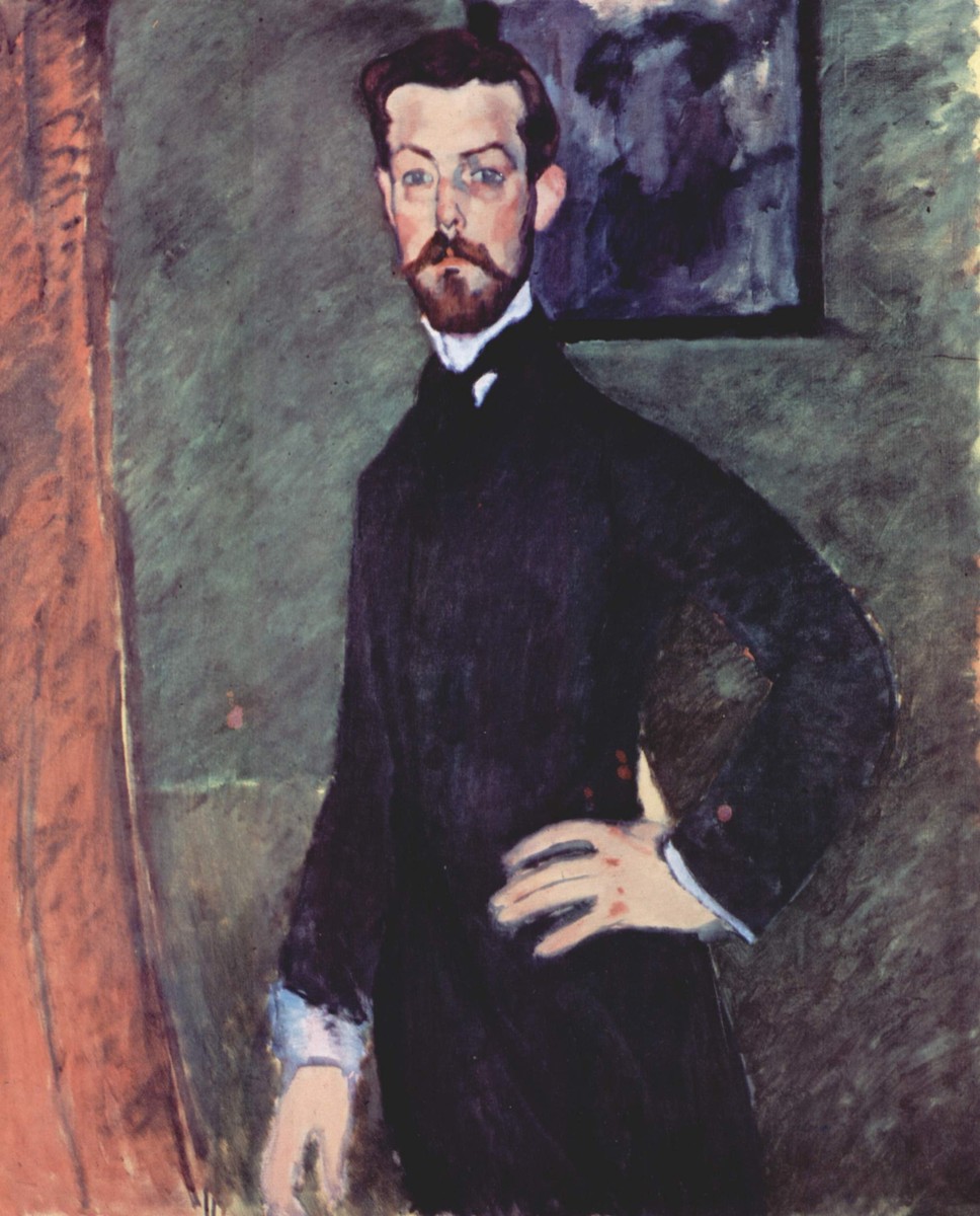 Portrait of Paul Alexander on green background by Amedeo Modigliani