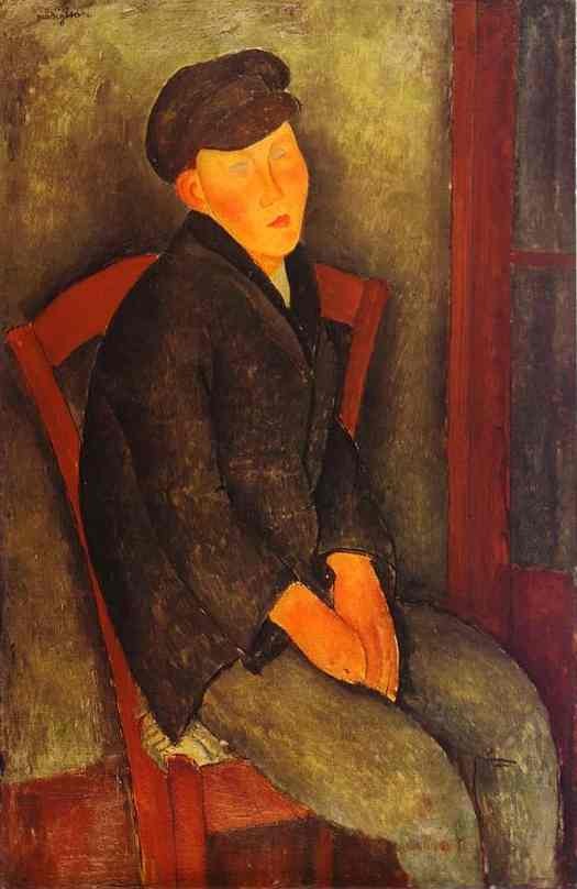 Seated Boy with Cap by Amedeo Modigliani