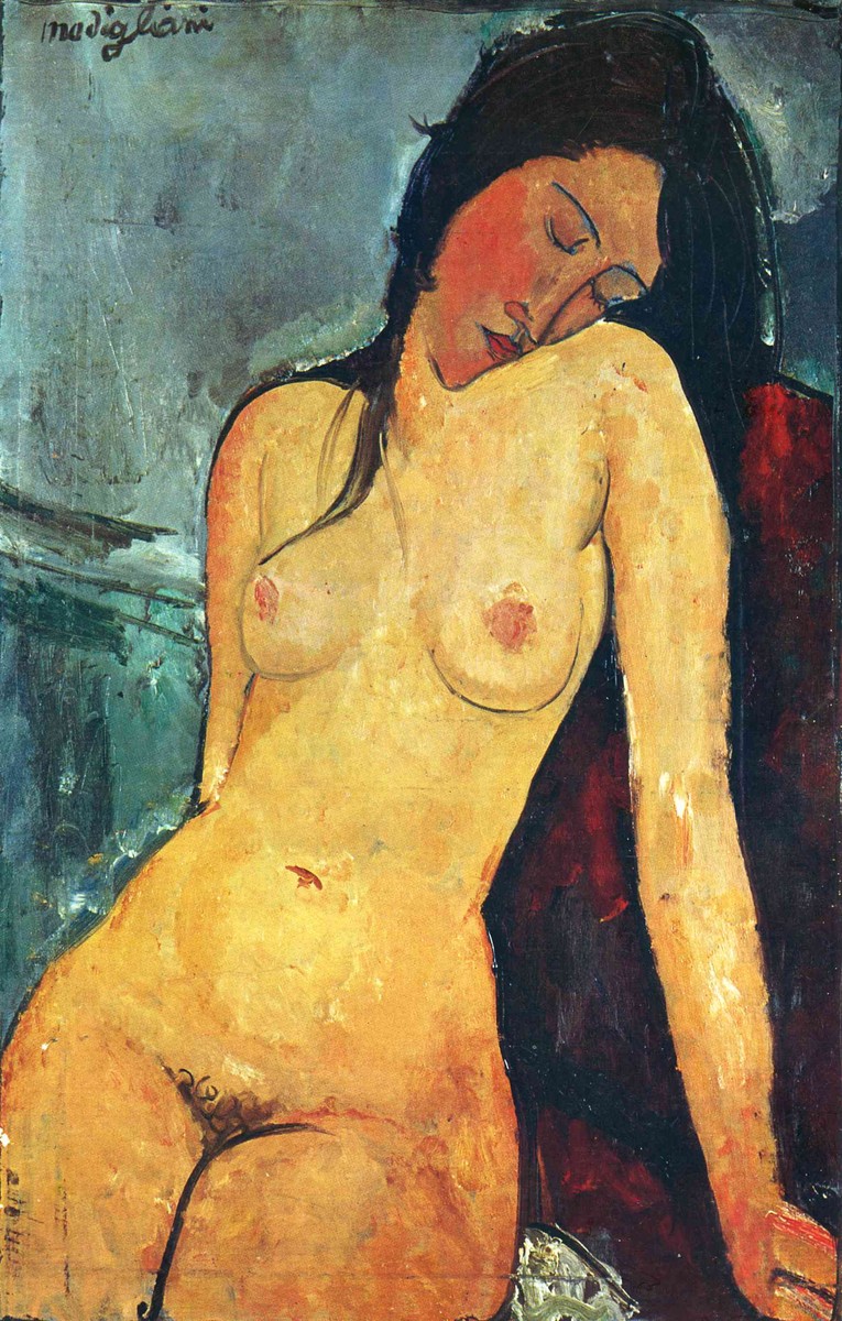 Seated female nude by Amedeo Modigliani