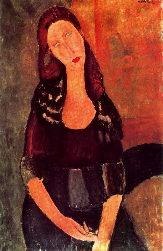 Seated Jeanne Hebuterne by Amedeo Modigliani
