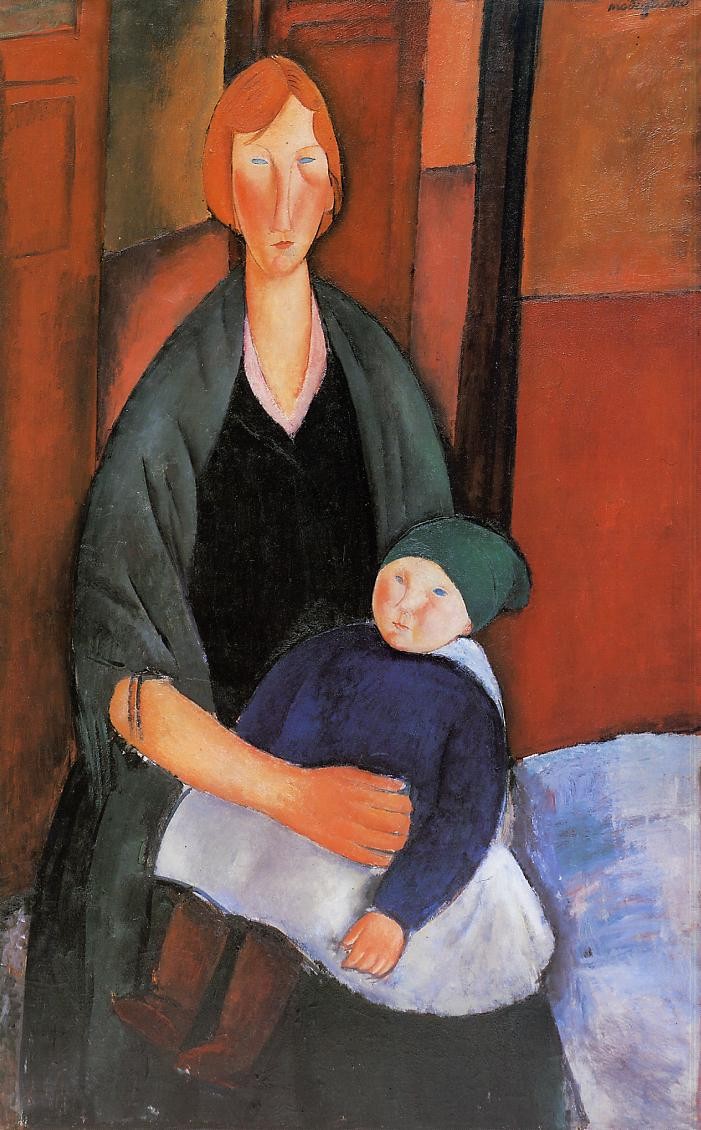 Seated Woman with Child (Motherhood) by Amedeo Modigliani