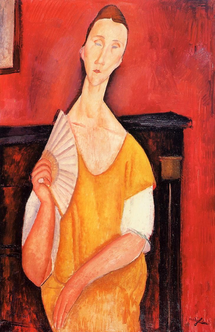 Woman with a Fan (Lunia Czechowska) by Amedeo Modigliani