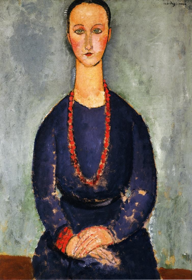 Woman with a Red Necklace by Amedeo Modigliani