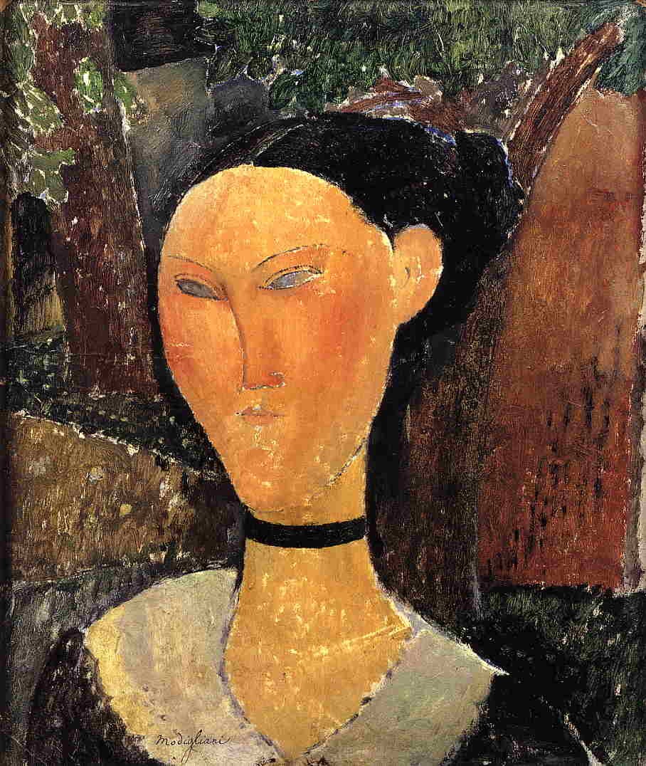 Woman with Velvet Ribbon (The Black Border) by Amedeo Modigliani