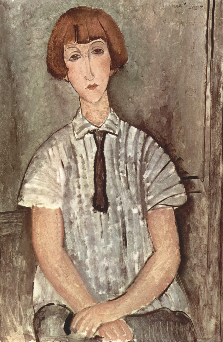 Young Girl in a Striped Shirt by Amedeo Modigliani