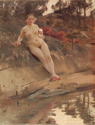 Sunbathing girl by Anders Zorn