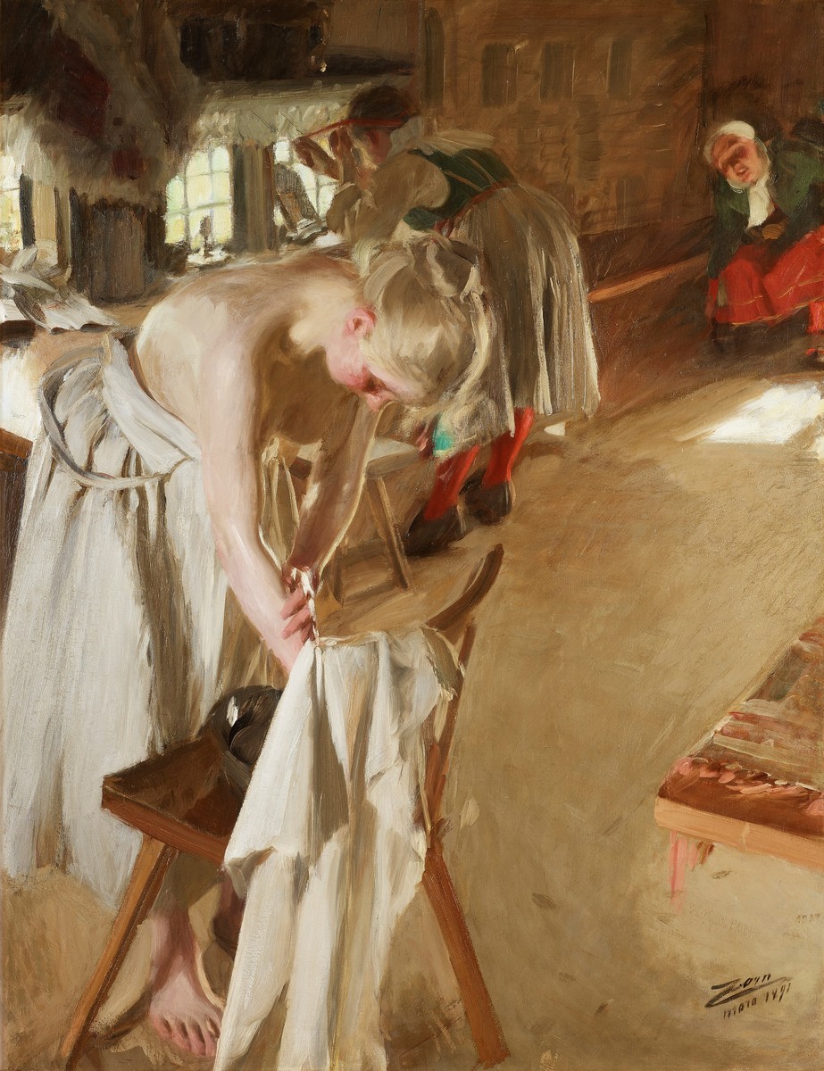 Sunday morning by Anders Zorn