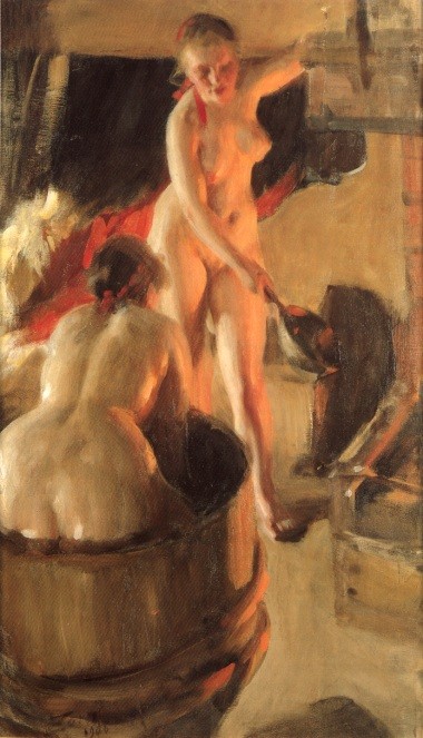 Women Bathing in the Sauna by Anders Zorn